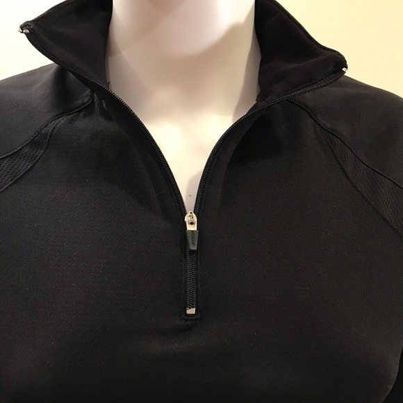Jockey Athletic Pullover Quarter Zip Womens Size Small Black White Long Sleeve - Picture 6 of 14